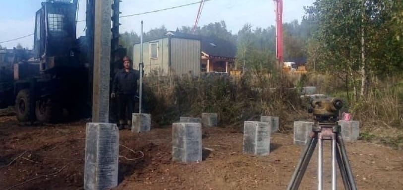 Фундамент на забивных ЖБ сваях