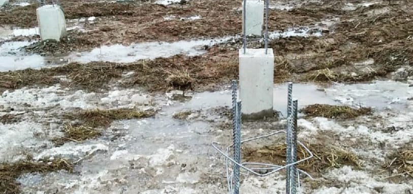 Фундамент на забивных ЖБ сваях
